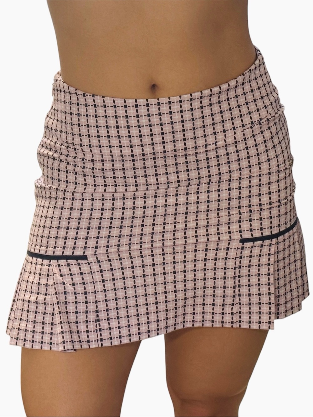Golftini Chop Chop Pink Geometric Pleated Golf Skort Size 00